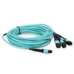 Picture of 6m MPO-16/UPC to 4xMPO/UPC Aqua OM4 OFNR (Riser-Rated) 16-Strand Fiber Fanout Cable