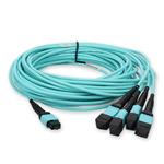 Picture of 6m MPO-16/UPC to 4xMPO/UPC Aqua OM4 OFNR (Riser-Rated) 16-Strand Fiber Fanout Cable