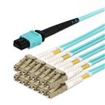Picture of 10m MPO/UPC to 8xLC/UPC Duplex Aqua OM4 LSZH 16-Strand Fiber Fanout Cable