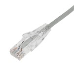 Picture of 16ft Gray CAT 6A Slim PVC Ethernet Cable Snagless Clear-Claw RJ-45 M/M