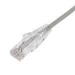 Picture of 18ft Gray CAT 6A Slim PVC Ethernet Cable Snagless Clear-Claw RJ-45 M/M