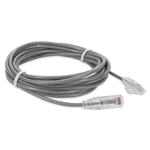 Picture of 18ft Gray CAT 6A Slim PVC Ethernet Cable Snagless Clear-Claw RJ-45 M/M