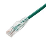 Picture of 1ft Green CAT 6A PVC Ethernet Cable Snagless Easy Clear Boot TAA RJ-45 M/M