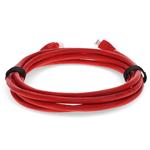 Picture of 1ft Red CAT 6A PVC Ethernet Cable Snagless Bubble Boot RJ-45 M/M