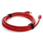Picture of 1ft Red CAT 6A PVC Ethernet Cable Snagless Bubble Boot RJ-45 M/M