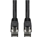 Picture of 10-Pack 10ft Black CAT 8 Shielded (S/FTP) PVC Ethernet Cable Snagless Easy Boot RJ-45 M/M Bulk Bag Packaged, No Twist Ties