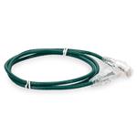 Picture of 1ft Green CAT 6 Slim PVC Ethernet Cable Snagless Clear-Claw RJ-45 M/M