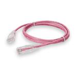 Picture of 1ft Pink CAT 6A Slim PVC Ethernet Cable Snagless Clear-Claw RJ-45 M/M