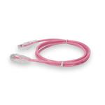 Picture of 1ft Pink CAT 6A Slim PVC Ethernet Cable Snagless Clear-Claw RJ-45 M/M