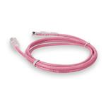 Picture of 1ft Pink CAT 6A Slim PVC Ethernet Cable Snagless Clear-Claw RJ-45 M/M