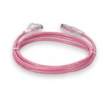 Picture of 1ft Pink CAT 6A Slim PVC Ethernet Cable Snagless Clear-Claw RJ-45 M/M