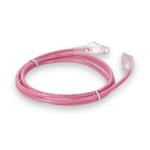 Picture of 1ft Pink CAT 6A Slim PVC Ethernet Cable Snagless Clear-Claw RJ-45 M/M