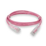 Picture of 1ft Pink CAT 6A Slim PVC Ethernet Cable Snagless Clear-Claw RJ-45 M/M