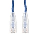 Picture of 2.5ft Blue CAT 6 Slim PVC Ethernet Cable Snagless Clear-Claw RJ-45 M/M