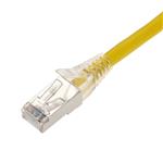 Picture of 20ft Yellow CAT 6 Shielded Plenum-Rated Ethernet Cable Snagless Easy Clear Boot TAA RJ-45 M/M
