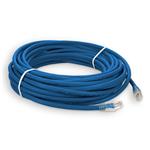 Picture of 25ft Blue CAT 6A Plenum-Rated Ethernet Cable Snagless Bubble Boot RJ-45 M/M