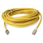 Picture of 25ft Yellow CAT 6A Shielded PVC Ethernet Cable Snagless Easy Clear Boot RJ-45 M/M