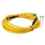 Picture of 15m 2xCS to 2xCS Yellow OS2 Quadplex OFNR (Riser-Rated) SMF Fiber Outdoor Patch Cable