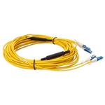 Picture of 15m 2xCS to 2xCS Yellow OS2 Quadplex OFNR (Riser-Rated) SMF Fiber Outdoor Patch Cable
