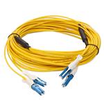 Picture of 15m 2xCS to 2xCS Yellow OS2 Quadplex OFNR (Riser-Rated) SMF Fiber Outdoor Patch Cable