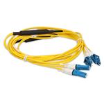 Picture of 3m 2xCS to 2xLC Yellow OS2 Quadplex OFNR (Riser-Rated) SMF Fiber Patch Cable