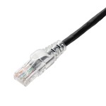 Picture of 2ft Black CAT 6 PVC Ethernet Cable Snagless Easy Clear Boot TAA RJ-45 M/M