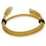 Picture of 2ft Yellow CAT 6A PVC Ethernet Cable Snagless Bubble Boot RJ-45 M/M