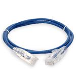 Picture of 2ft Blue CAT 6 Slim PVC Ethernet Cable Snagless Clear-Claw RJ-45 M/M
