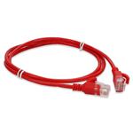 Picture of 2ft Red CAT 6A Slim PVC Ethernet Cable Snagless Clear-Claw RJ-45 M/M
