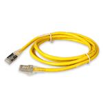 Picture of 2m Yellow CAT 6A Shielded PVC Ethernet Cable Snagless Easy Clear Boot RJ-45 M/M