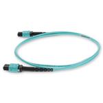 Picture of 2-Pieces of 10m MPO/UPC to MPO/UPC Aqua OM3 OFNR (Riser-Rated) 12-Strand Fiber Patch Cables