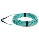 Picture of 2-Pieces of 50m MPO/UPC to MPO/UPC Aqua OM4 OFNR (Riser-Rated) 12-Strand Fiber Patch Cables