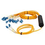 Picture of 1m LC to 8xLC Yellow OS2 Duplex OFNR (Riser-Rated) SMF Fiber