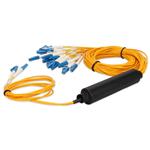 Picture of 1m LC to 8xLC Yellow OS2 Duplex OFNR (Riser-Rated) SMF Fiber
