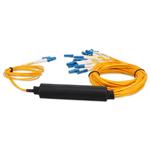 Picture of 1m LC to 8xLC Yellow OS2 Duplex OFNR (Riser-Rated) SMF Fiber