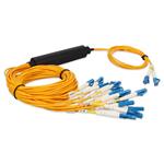 Picture of 1m LC to 8xLC Yellow OS2 Duplex OFNR (Riser-Rated) SMF Fiber