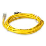 Picture of 3ft Yellow CAT 6A Shielded PVC Ethernet Cable Snagless Easy Clear Boot TAA RJ-45 M/M
