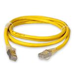 Picture of 3ft Yellow CAT 6A Shielded PVC Ethernet Cable Snagless Easy Clear Boot TAA RJ-45 M/M
