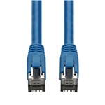 Picture of 10-Pack 5ft Blue CAT 8 Shielded (S/FTP) PVC Ethernet Cable Snagless Easy Boot RJ-45 M/M Bulk Bag Packaged, No Twist Ties