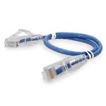 Picture of 3ft Blue CAT 6A Slim PVC Ethernet Cable Snagless Clear-Claw RJ-45 M/M