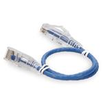 Picture of 3ft Blue CAT 6A Slim PVC Ethernet Cable Snagless Clear-Claw RJ-45 M/M
