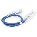 Picture of 3ft Blue CAT 6A Slim PVC Ethernet Cable Snagless Clear-Claw RJ-45 M/M