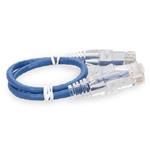 Picture of 3ft Blue CAT 6A Slim PVC Ethernet Cable Snagless Clear-Claw RJ-45 M/M