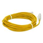 Picture of 45ft RJ-45 (Male) to RJ-45 (Male) Straight Yellow Cat6A Slim UTP PVC Copper Patch Cable
