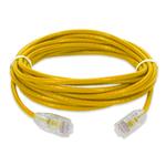 Picture of 45ft RJ-45 (Male) to RJ-45 (Male) Straight Yellow Cat6A Slim UTP PVC Copper Patch Cable