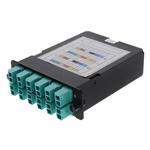 Picture of 4-Bay Cassette 24-Fiber MPO In, 12 LC Duplex Out, Multi-mode Duplex OM4 - MPO type A