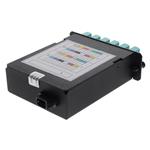 Picture of 4-Bay Cassette 24-Fiber MPO In, 12 LC Duplex Out, Multi-mode Duplex OM4 - MPO type A