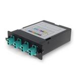 Picture of 4-Bay Cassette 12-Fiber MPO In, 4 LC Duplex Out, Multi-mode Duplex OM4