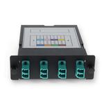 Picture of 4-Bay Cassette 12-Fiber MPO In, 4 LC Duplex Out, Multi-mode Duplex OM4