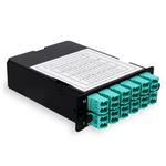 Picture of Cassette for 4-Bay Patch Panel, 2 MPO In, 12 LC Duplex Out, Multi-mode Duplex OM4, Type B